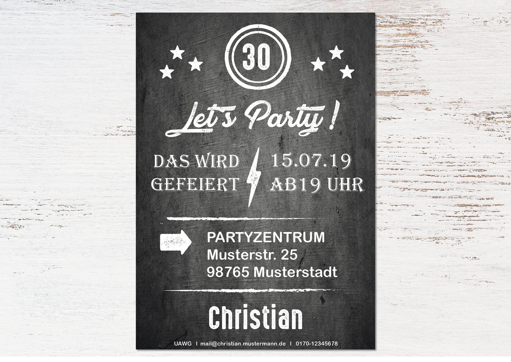 Kopie von Einladung zum 30. Geburtstag: Let´s Party - Individuelle Einladung